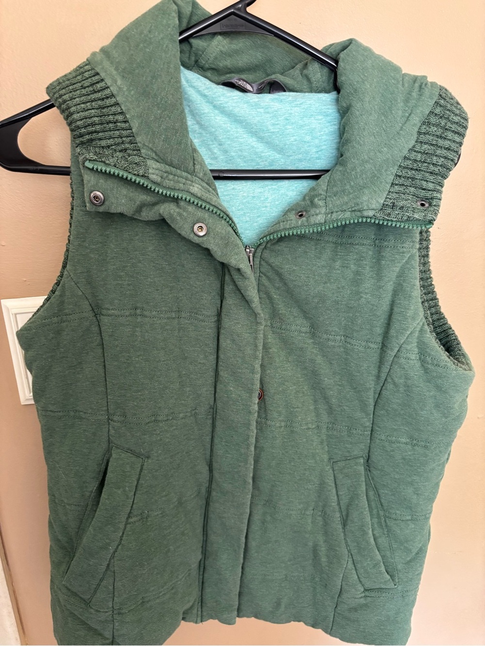 The North Face Women's Green Quilted Hooded Vest